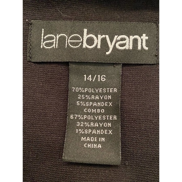 Lane Bryant Black White Short Sleave Sheath Dress Slouchy Neck Easy‎ Care 14 16 - Picture 5 of 7